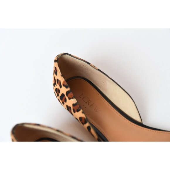 J. Crew Zoe D’Orsay Flats Sz 8 Calf Hair Leopard Print Pointed Toe Flat - Picture 10 of 16